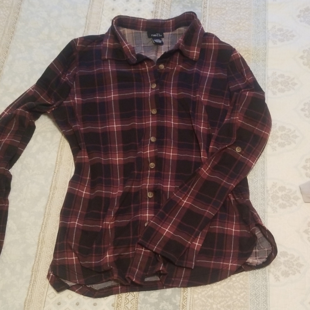 Dark purple and black flannel